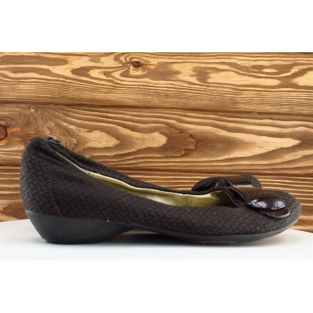 Naturalizer Size 9.5 M Brown Smoking‎ Flats Shoes Fabric Women Hasten - Picture 4 of 7